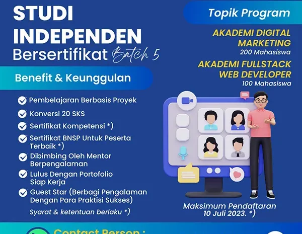  Studi Independen Bersertifikat – Kampus Merdeka Batch 5